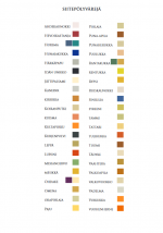 Kuvassa näkyy tiedosto, mihin on kerätty siitepölyn eri värejä. 