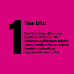 Yksi tee biisi: Tee biisi tai musiikkiesitys käyttäen lähteenä YK:n ihmisoikeusjulistuksen tekstiä. Open Creative House tarjoaa ilmaista studioaikaa nopeimmille varaajille!
