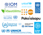 Kollaasi Suomen One UN-verkoston toimijoiden logoista