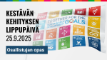 Kestävän kehityksen lippupäivä osallistujan opas, lippu taustalla