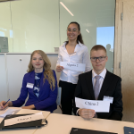 Viivi Autio ja Eliot Niemi edustivat turvallisuusnevostosimulaatiossa Kiinaa, Daniela Gonzalez tuki Algerian roolissa.