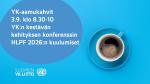YK-aamukahvit  3.9. klo 8.30-10  YK:n kestävän kehityksen konferenssin HLPF 2026:n kuulumiset