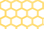 Kuvassa näkyy valko-keltainen mehiläispesän kennopohja. 
