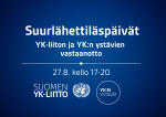 Suurlähettiläspäivät YK-liiton ja YK:n ystävien vastaanotto 27.8. kello 17-20 logot Suomen YK-liitto ja YK:n ystävät